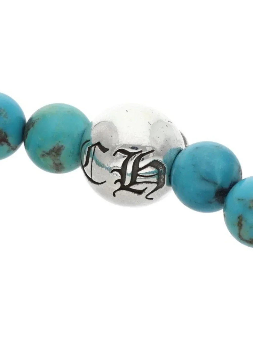 Chrome Hearts 8 Bead Bracelet Cross Ball 8 Turquoise
